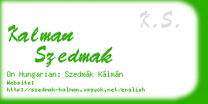 kalman szedmak business card